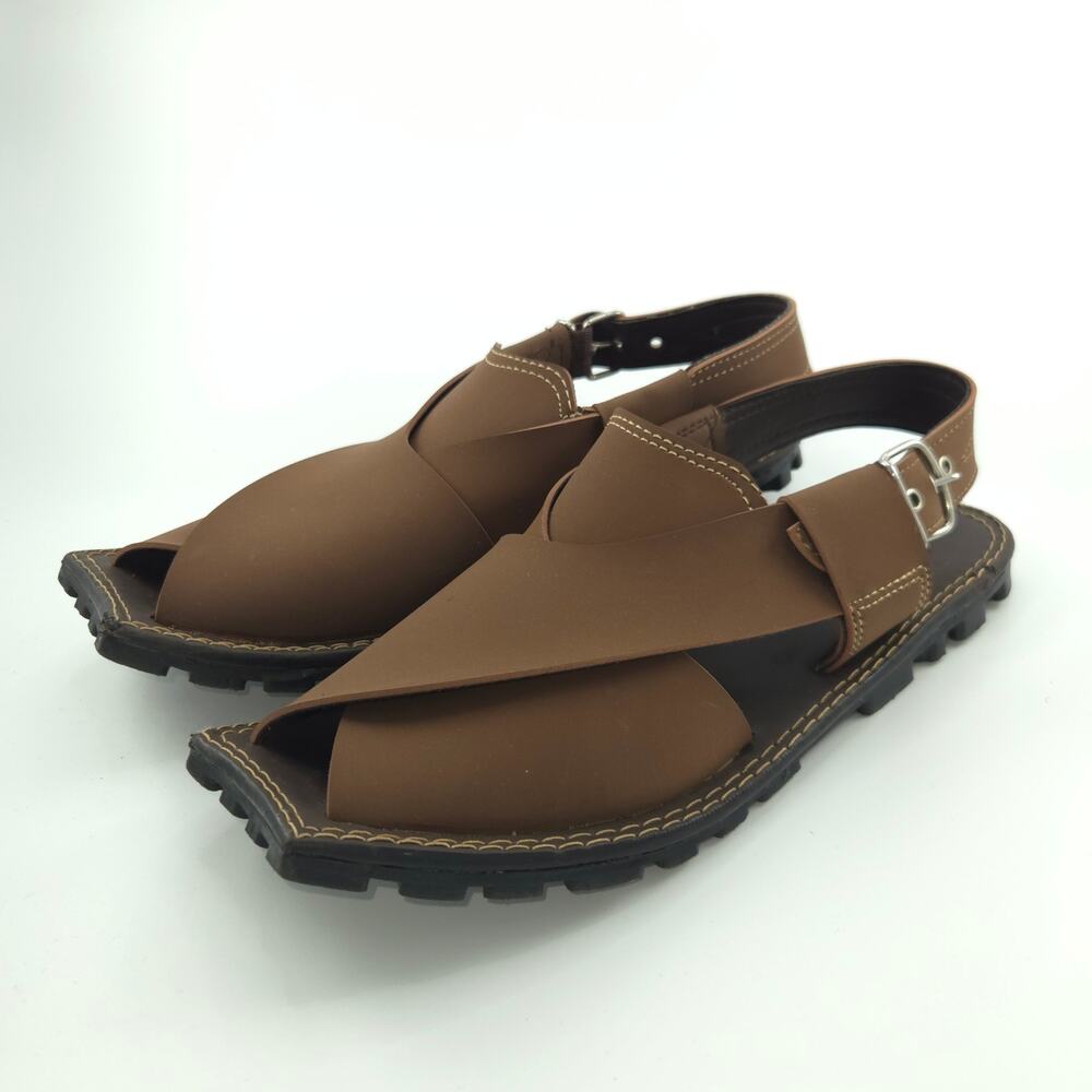 Calza Traditional Peshawaris CZ-BA-1156 Men's Size 9 EU 42 Brown Black Leather